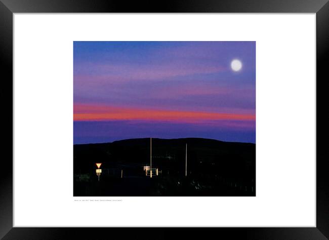 Moon on the Road (Scotland) Framed Print by Michael Angus