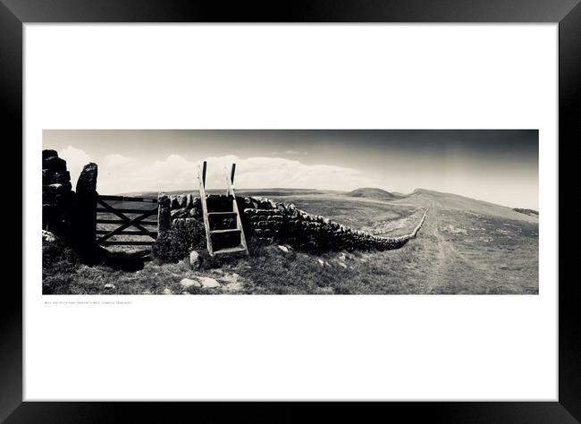 Wall and Stile near Hadrian’s Wall  Framed Print by Michael Angus