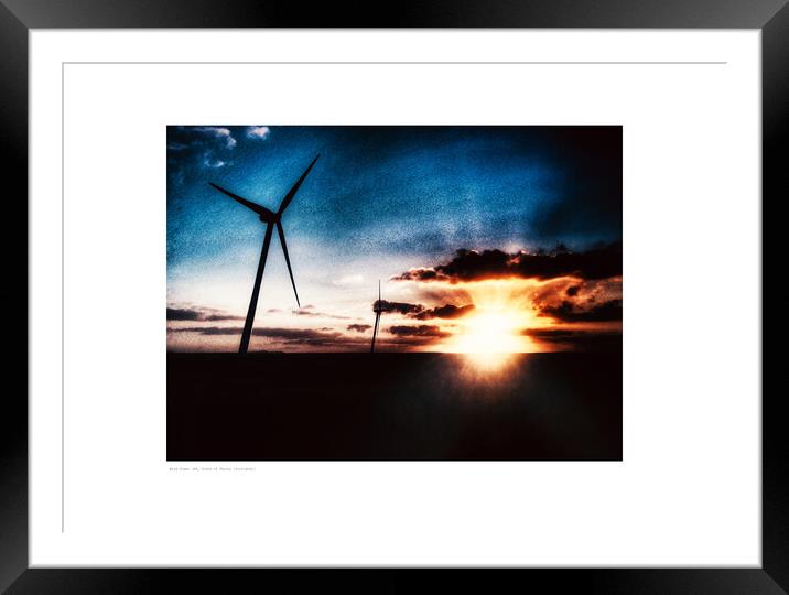 Wind Power: Sunset in Scotland Framed Mounted Print by Michael Angus