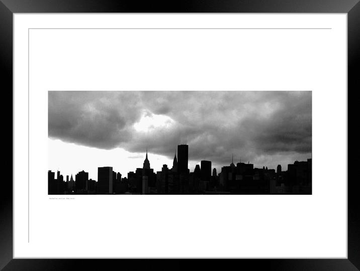 Manhattan Skyline (New York) Framed Mounted Print by Michael Angus