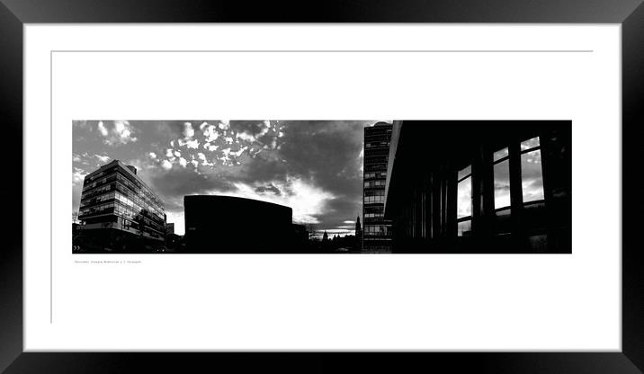 Panorama: Glasgow Modernism x 3  Framed Mounted Print by Michael Angus