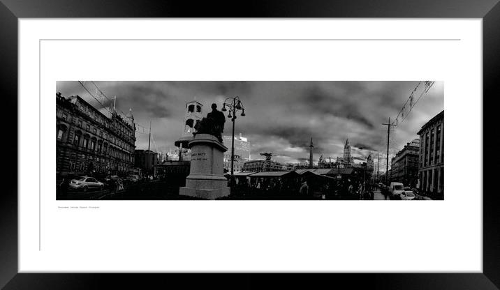  Panorama: George Square (Glasgow) Framed Mounted Print by Michael Angus