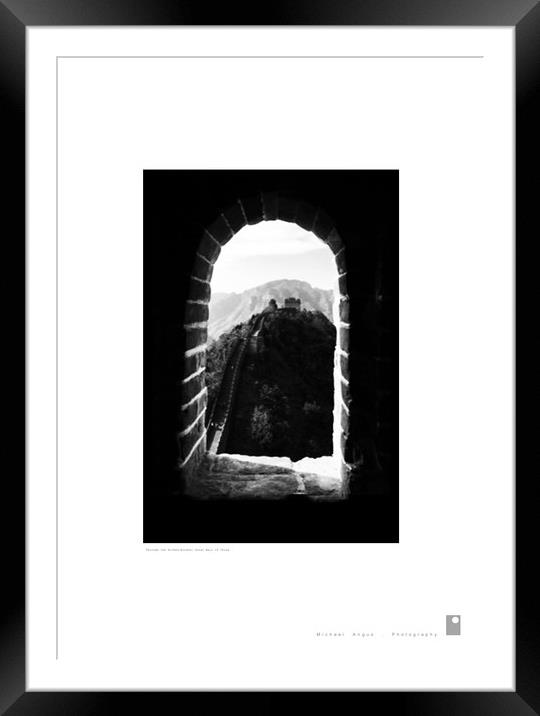 Through Arched Window (China’s Great Wall) Framed Mounted Print by Michael Angus
