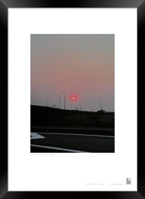 Sunset on the Road (Calgary [Canada]) Framed Print by Michael Angus