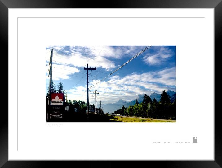 On the Road: Canadian Rockies Framed Mounted Print by Michael Angus
