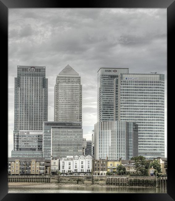 Docklands Canary Wharf HDR Framed Print by David French