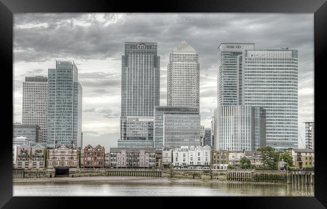 Docklands Canary Wharf HDR Framed Print by David French