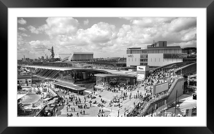 Westfield Shopping City BW Framed Mounted Print by David French