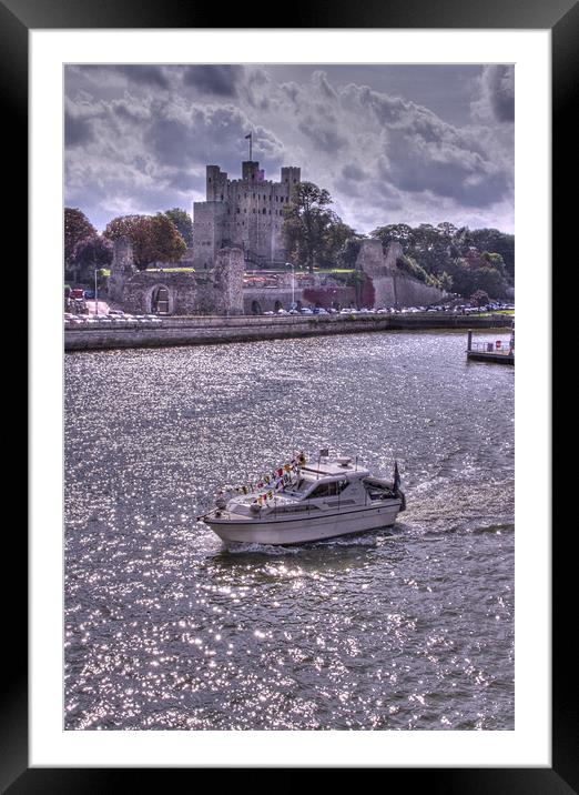 Rochester Castle and the Medway Framed Mounted Print by David French