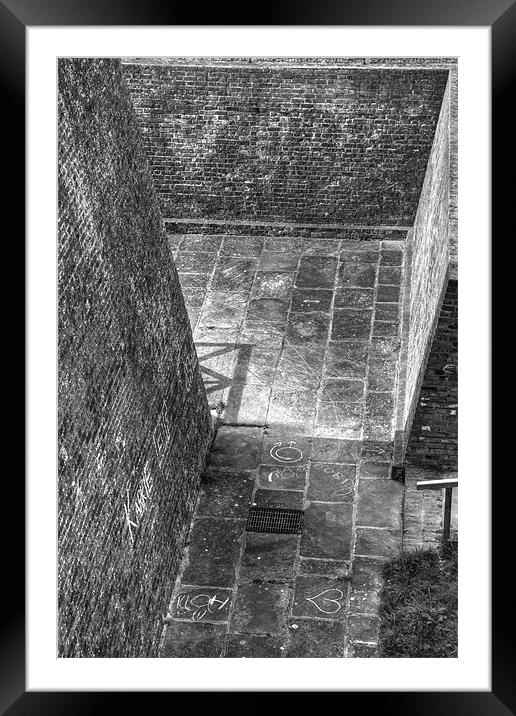Amherst Castle walls BW Framed Mounted Print by David French