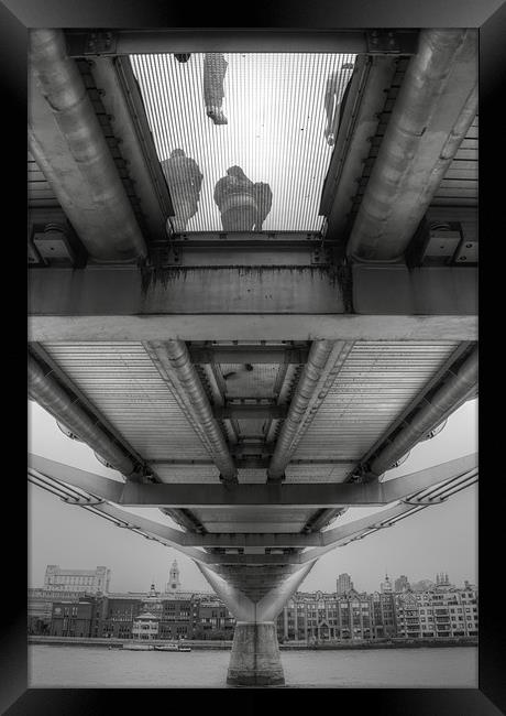 Millennium Bridge BW Framed Print by David French