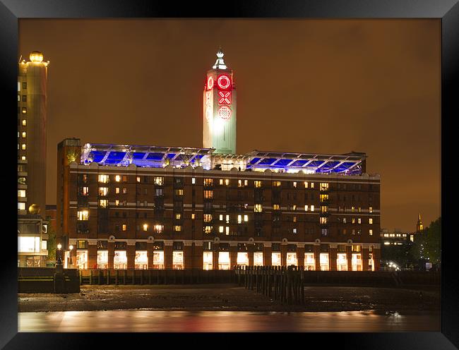 Oxo Tower Night Framed Print by David French