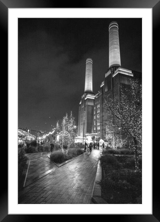 Battersea power station London Framed Mounted Print by David French