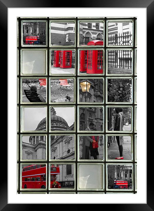 Window on London Sights Framed Mounted Print by David French