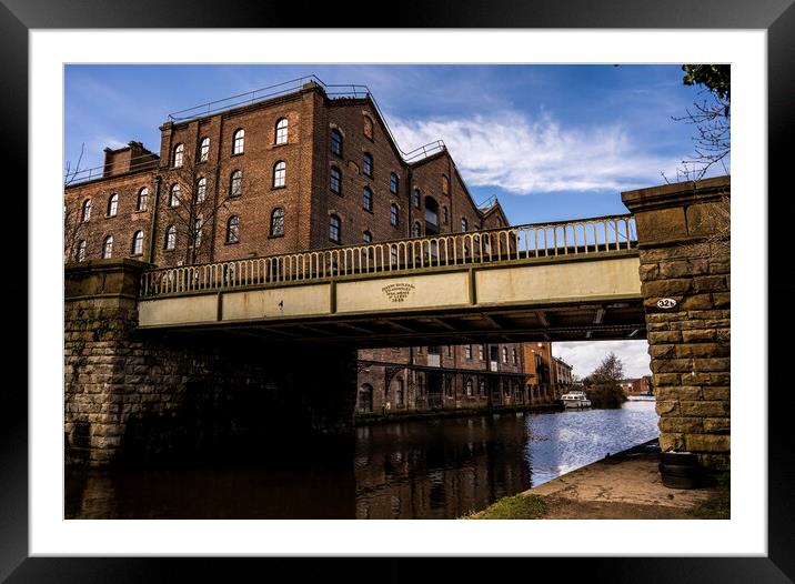 Rufford wharf on the Leeds to Liverpool canal Framed Mounted Print by David French