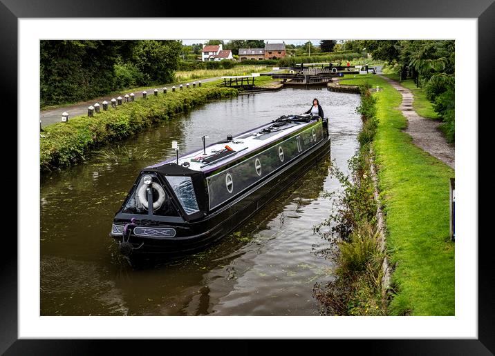 Canal Barge Framed Mounted Print by David French