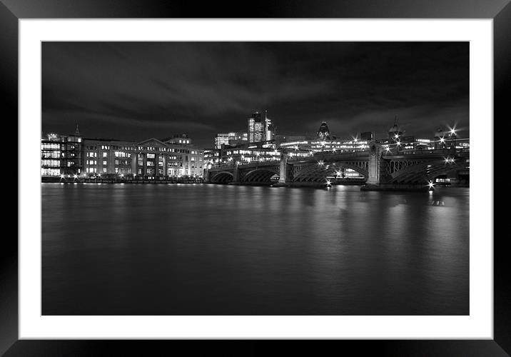 London Skyline BW Framed Mounted Print by David French