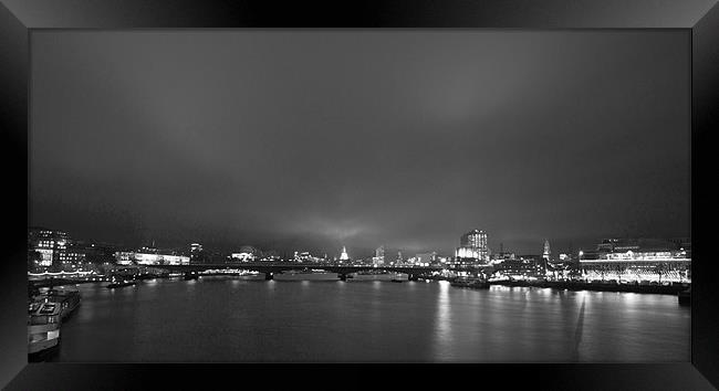London Skyline Night Framed Print by David French