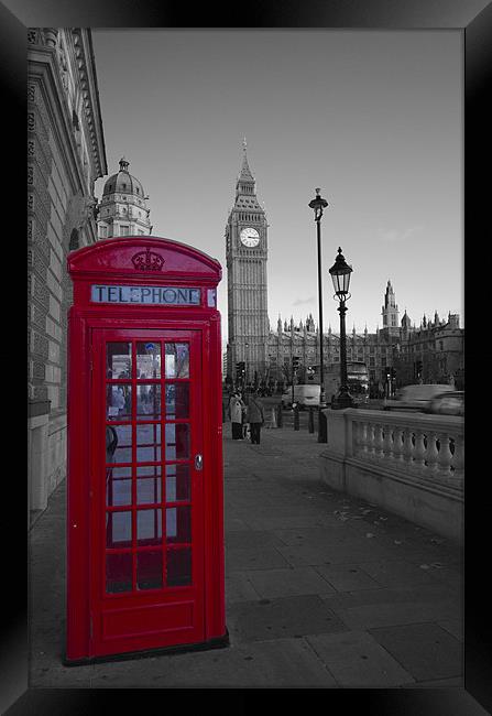 London Red Telephone box Framed Print by David French