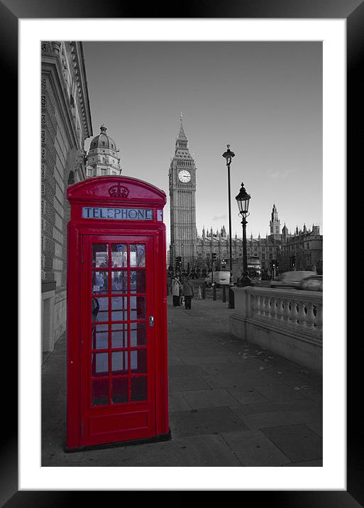 London Red Telephone box Framed Mounted Print by David French