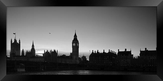 Houses of Parliament  bw Framed Print by David French