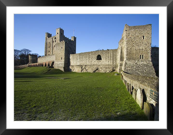 Rochester Castle Kent Framed Mounted Print by David French