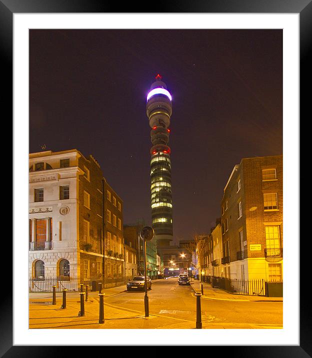 BT Tower in London Framed Mounted Print by David French