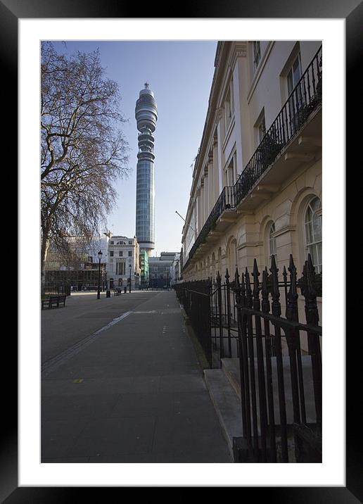 BT Tower Framed Mounted Print by David French