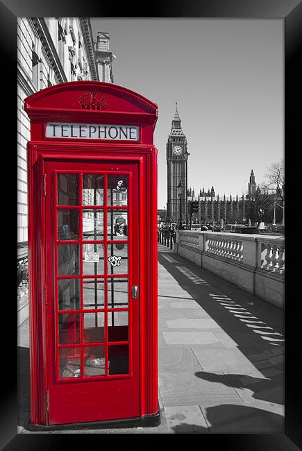 Big Ben Red Telephone box Framed Print by David French