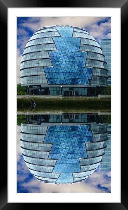 GLC offices on the Southbank Framed Mounted Print by David French