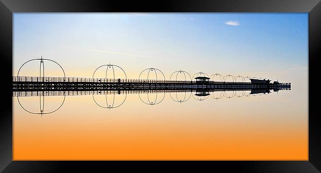 Southport Pier reflections Framed Print by David French