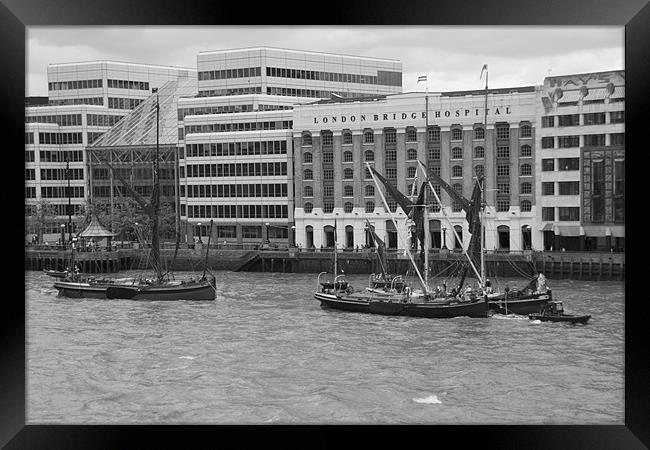 Thames Barges Tower Bridge 2012 Framed Print by David French