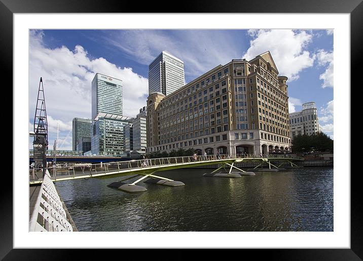 Canary Wharf Docklands Framed Mounted Print by David French