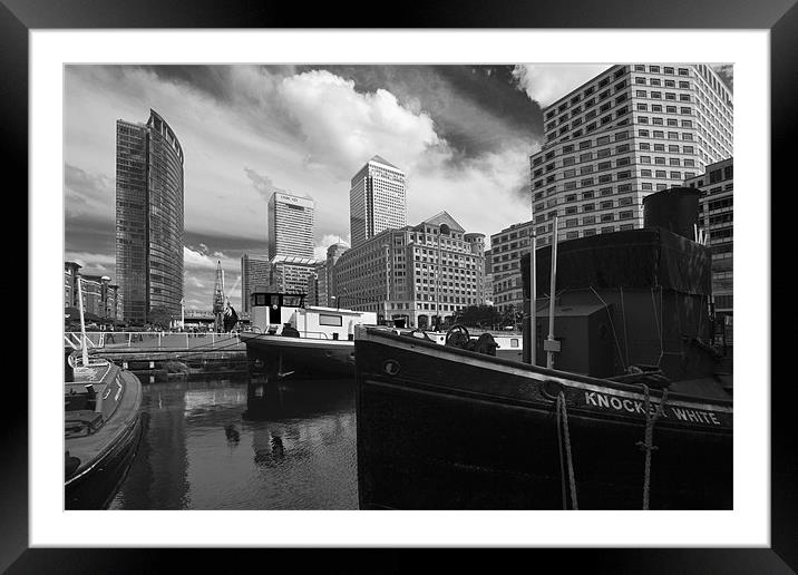 Canary Wharf Docklands Framed Mounted Print by David French