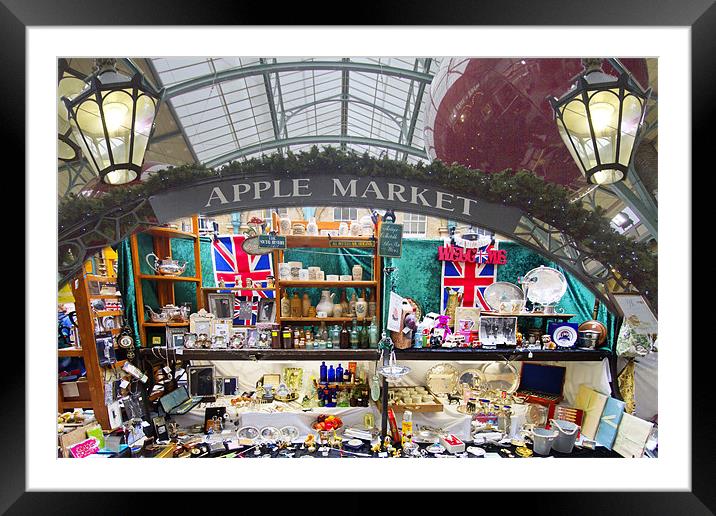 Covent Garden Apple Market Framed Mounted Print by David French