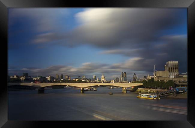 London  Skyline Waterloo  Bridge Framed Print by David French