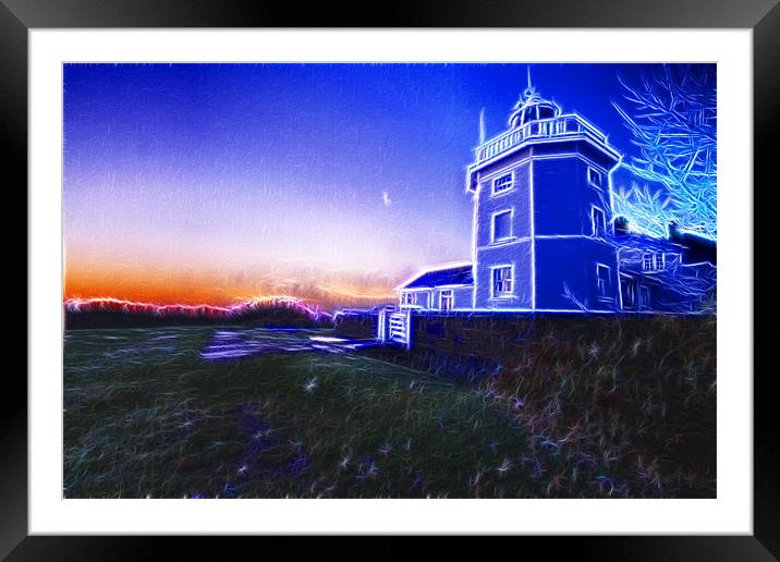 Trinity House Lighthouse Fractals Framed Mounted Print by David French