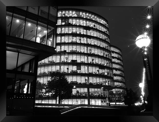 Offices on the Southbank  Framed Print by David French