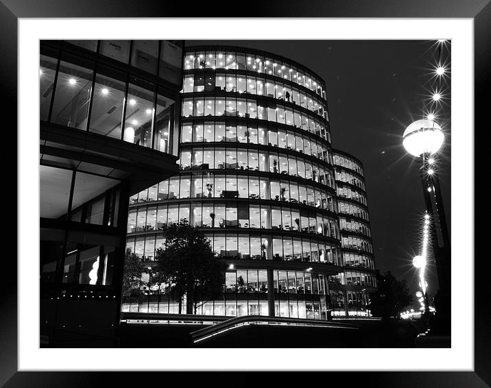 Offices on the Southbank  Framed Mounted Print by David French