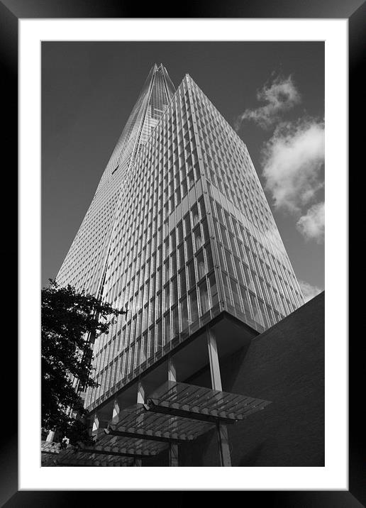 The Shard skyline BW Framed Mounted Print by David French