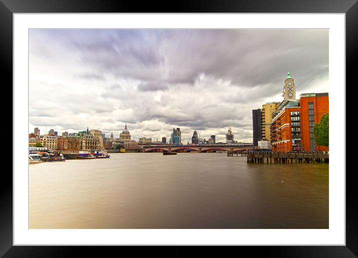 London  Skyline Waterloo  Bridge Framed Mounted Print by David French
