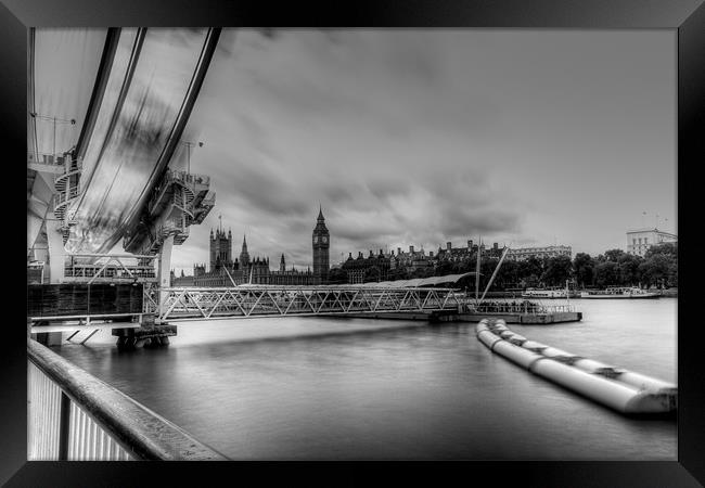 Big Ben and the houses of Parliament  bw Framed Print by David French