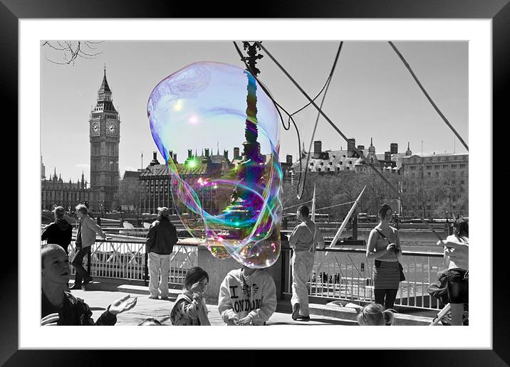 Bubbles Big Ben Framed Mounted Print by David French