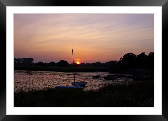 Stanpit Christchurch Dorset Sunset Framed Mounted Print by David French