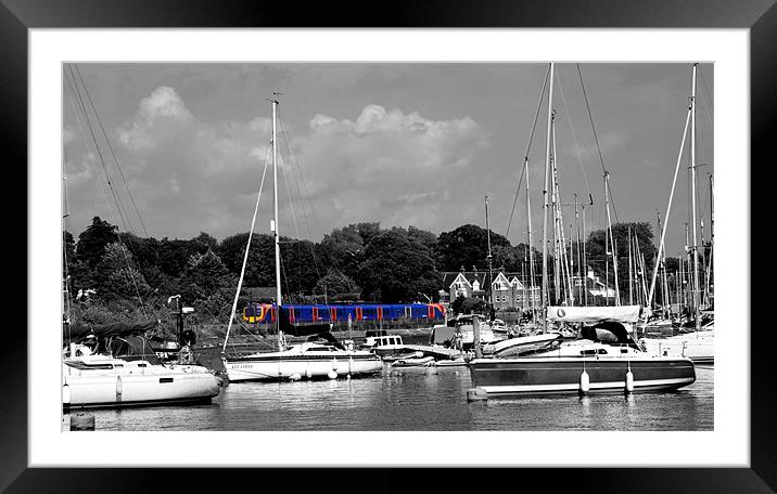 Lymington Hampshire Trains Framed Mounted Print by David French
