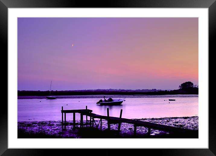 Stanpit Christchurch Dorset sunset Framed Mounted Print by David French