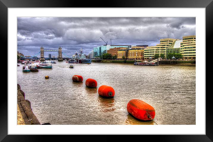 Tower Bridge HDR Framed Mounted Print by David French