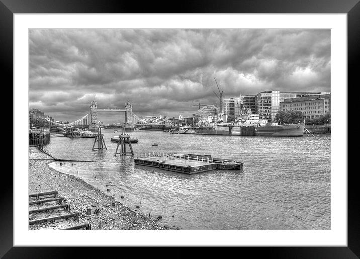 Tower Bridge HDR Framed Mounted Print by David French