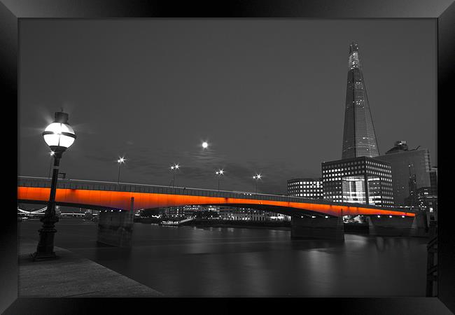 London Bridge Shard night Framed Print by David French