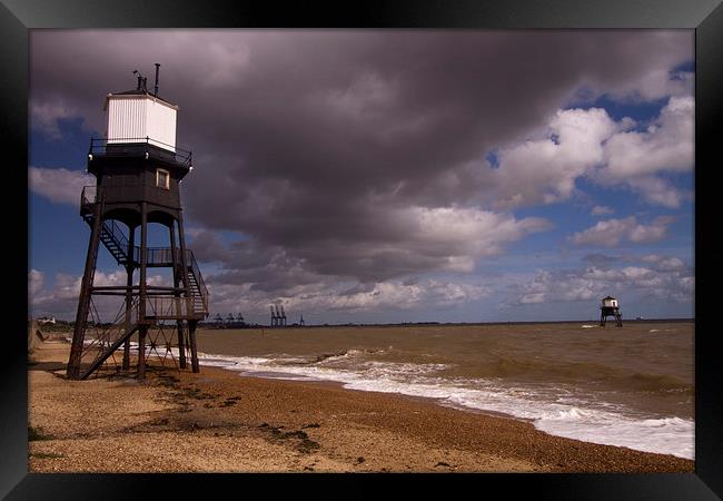 Dovercourt Essex Lighthouse Framed Print by David French